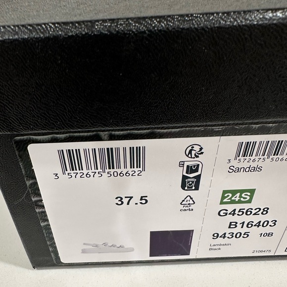 NEW Chanel Black Leather Slingback Dad Sandals with Silver Crystal Accents 37.5 - Picture 10 of 10